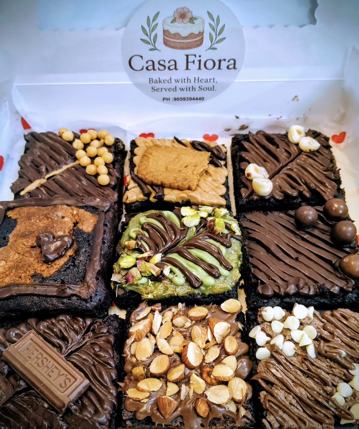 Box of nine assorted Casa Fiora brownies