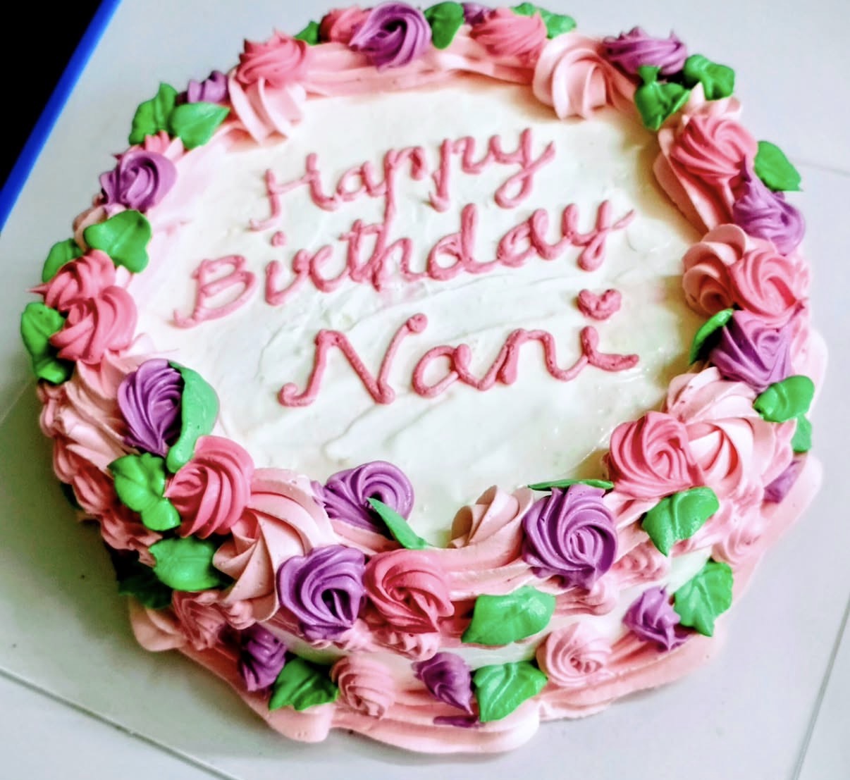 Buttercream rose birthday cake